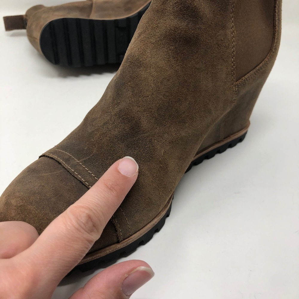 UGG Kasen Waterproof Wedge Bootie Women 7.5 Stout Brown Suede 1095136 - Picture 15 of 16